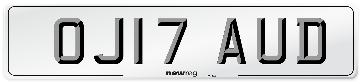 OJ17 AUD Number Plate from New Reg